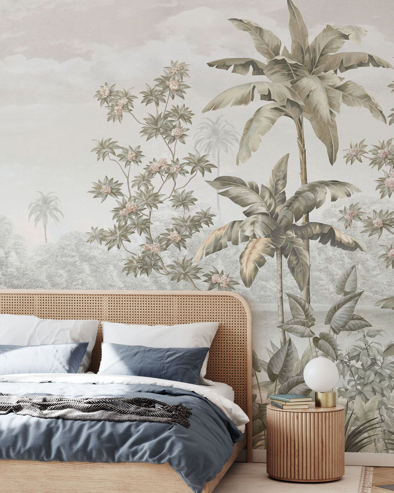 Mural - Tropical Shangri-La Sepia (Per Sqm)