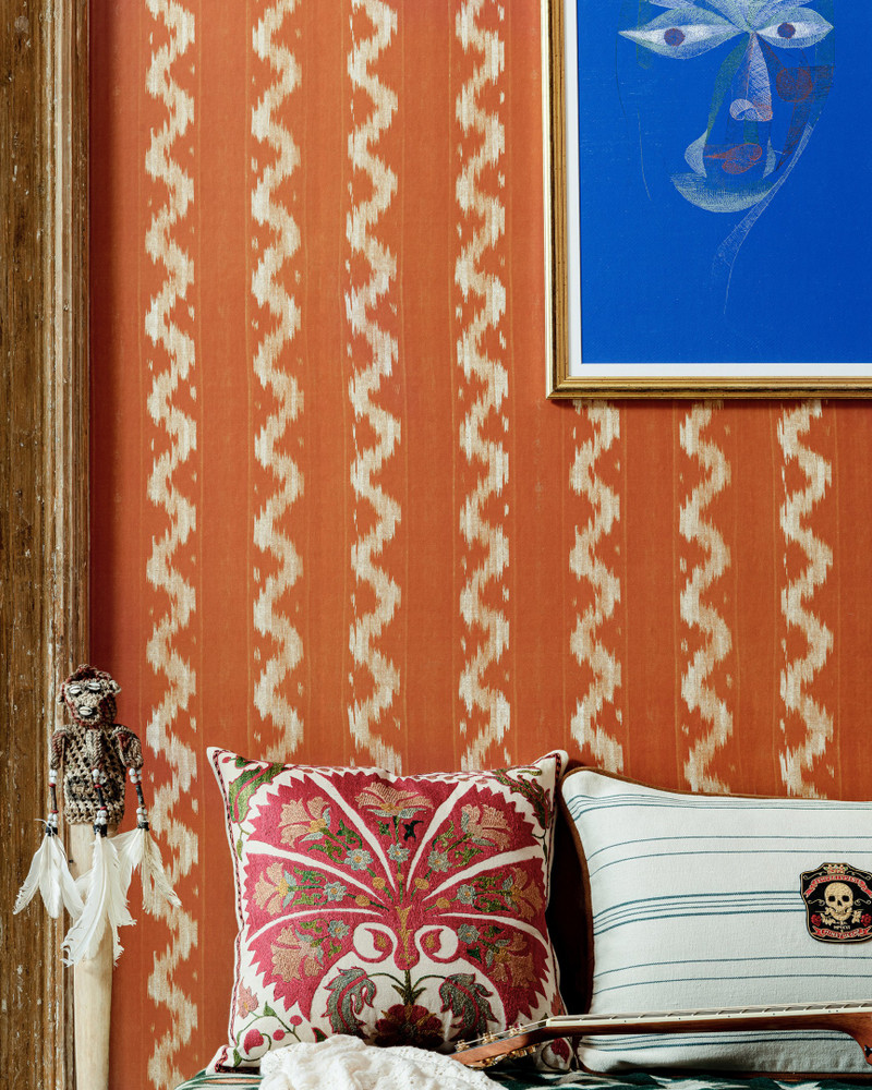 Vintage Ikat - Apricot / Taupe