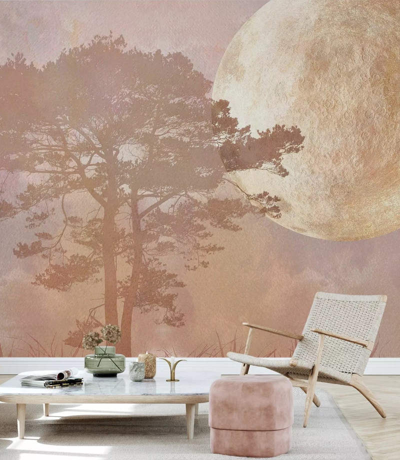 Mural - Moonlight Pine Tree (Per Sqm)