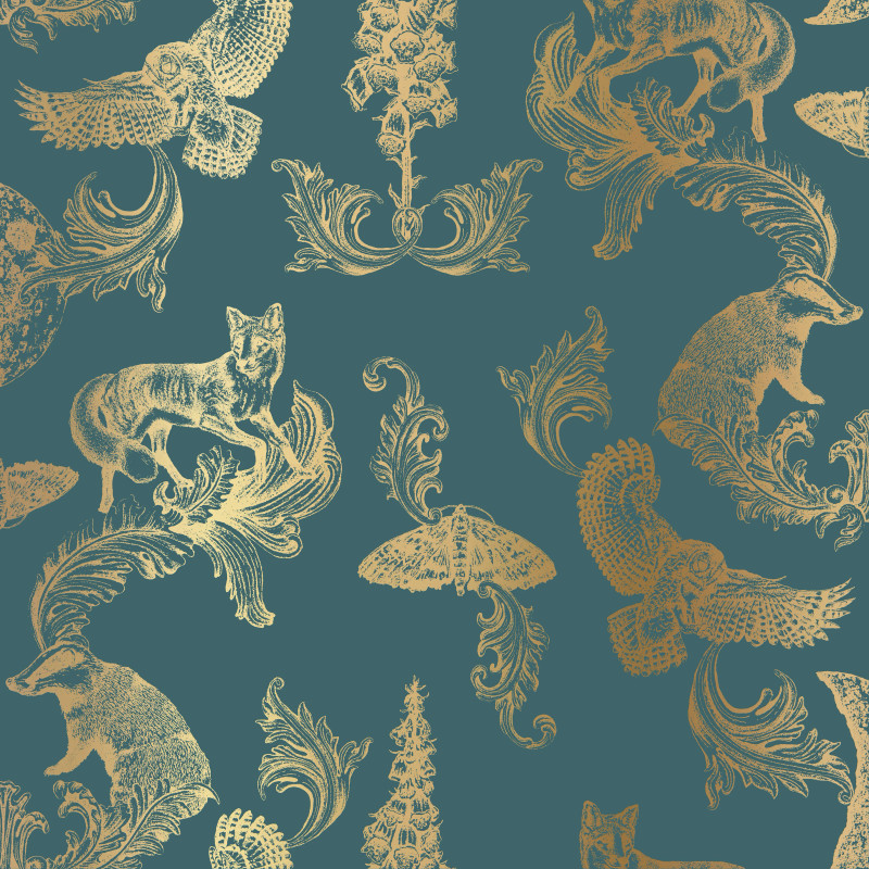 Dipped in Moonlight - Teal / Gold