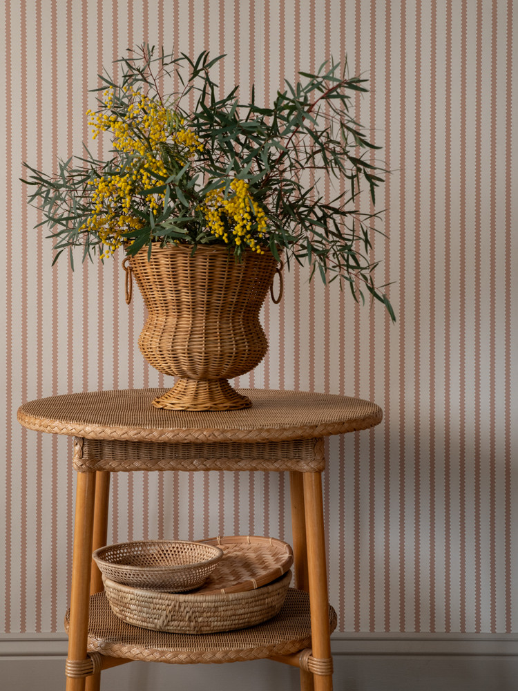 Stitched Stripe - Burnt Rose