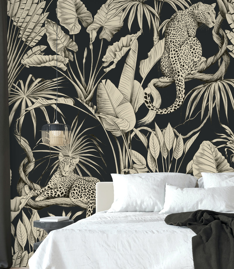 Mural - Paradise Jungle Charcoal (Per Sqm)