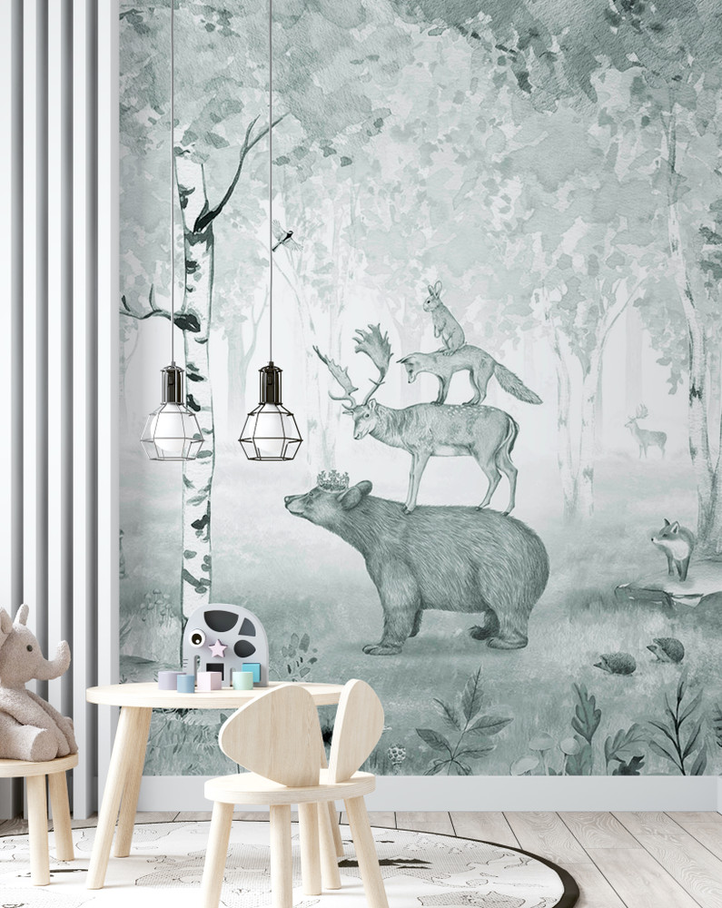 Mural - Bear King Blue (Per Sqm)