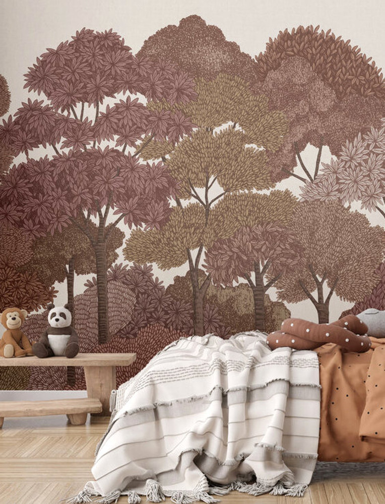 Mural - Canopy Brown Maroon (Per Sqm)