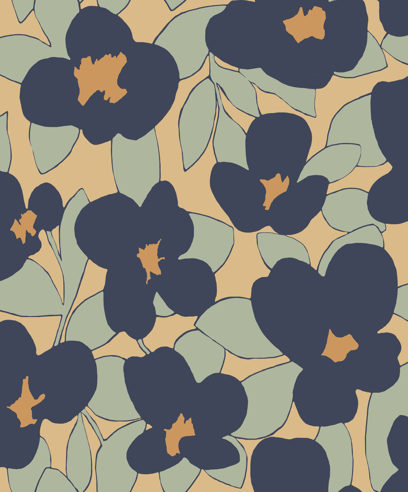Flower Power - Blue / Green