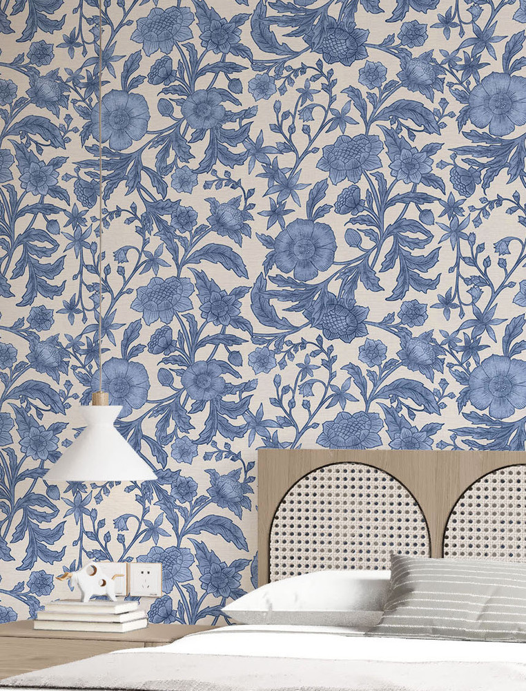 Mural - Chrysanthemum Blue (Per Sqm)