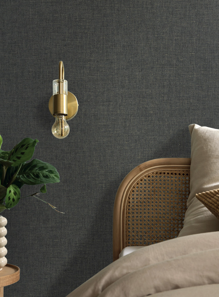 Vinyl Linen Metallic - Gold / Black