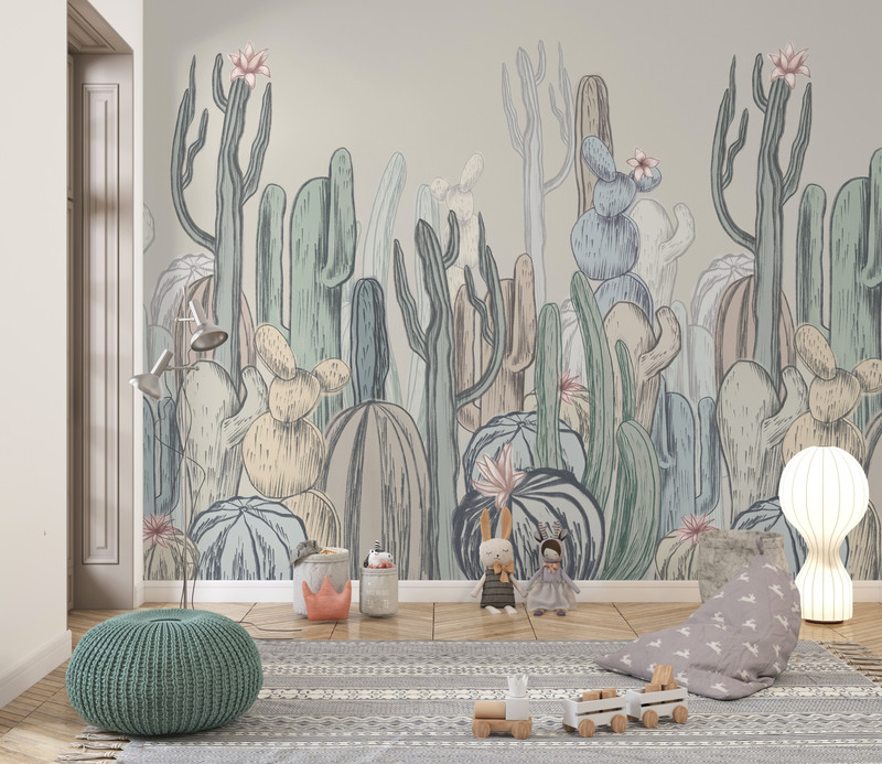 Mural - Cactus Pastel 2 (Per Sqm)