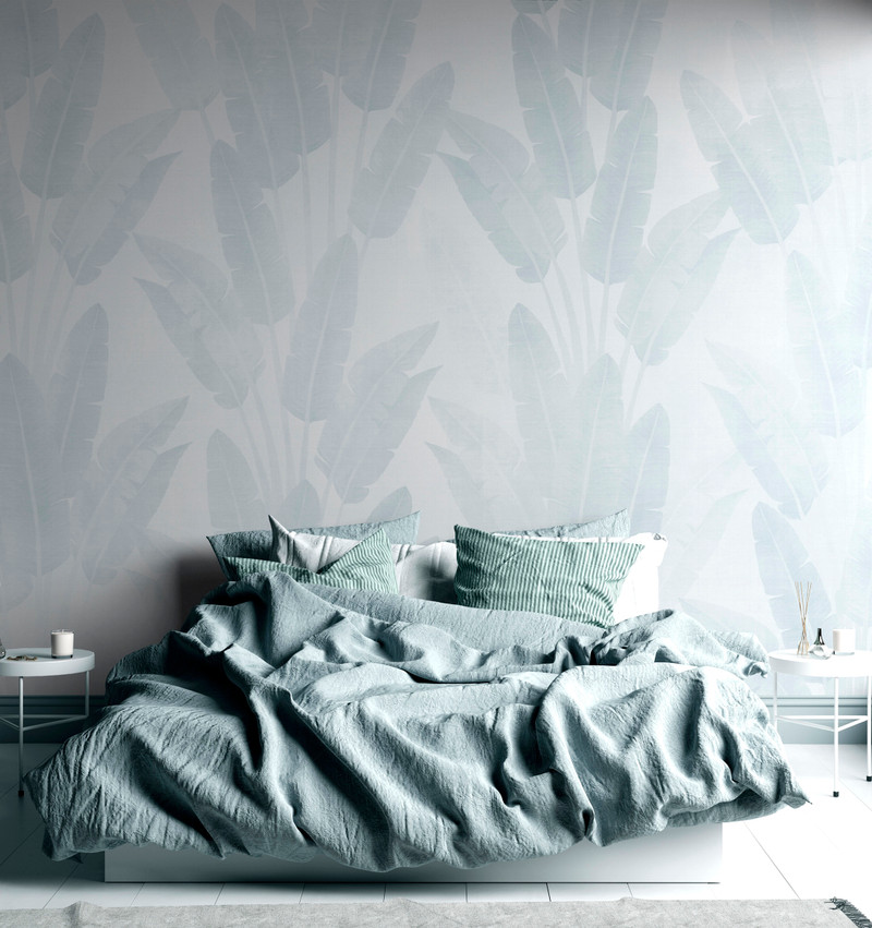 Mural - Palms Soft Blue (Per Sqm)