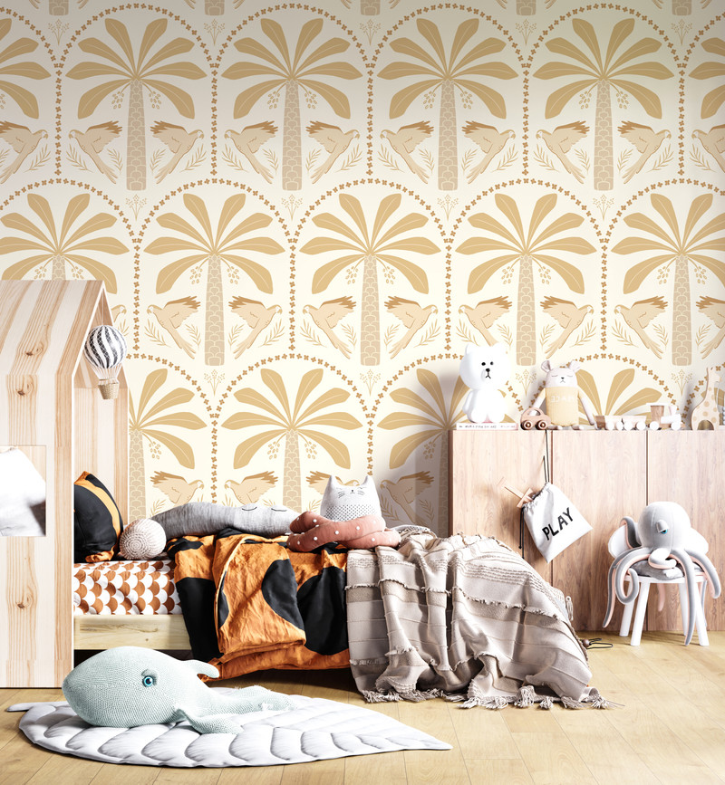 Mural - Date Palm Scallop Tan (Per Sqm)