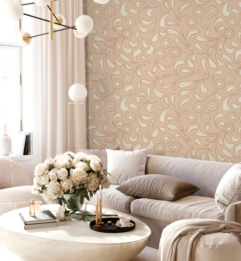 Mural - Paper Daisy Blush (Per Sqm)