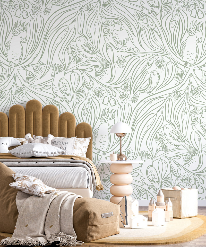Mural - Gum Leaf Party Sage (Per Sqm)