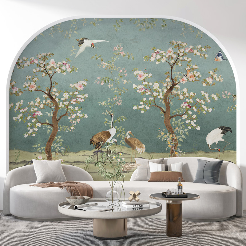 Mural - Lingering Garden Teal (Per Sqm)