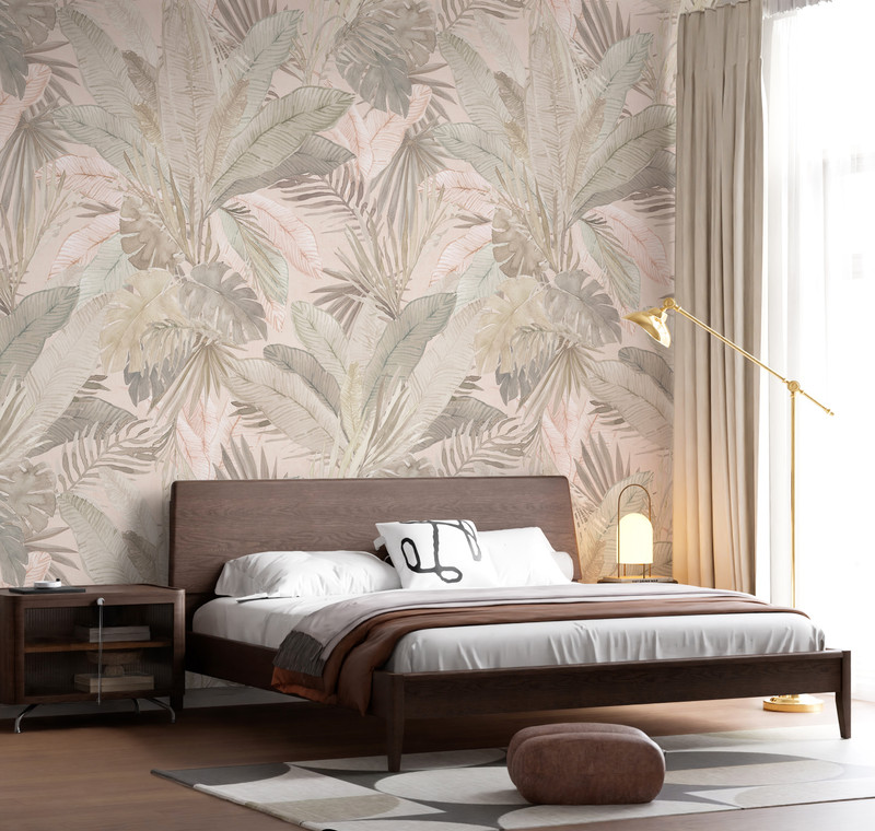 Mural - Bali Palm Leaves Pastel (Per Sqm)