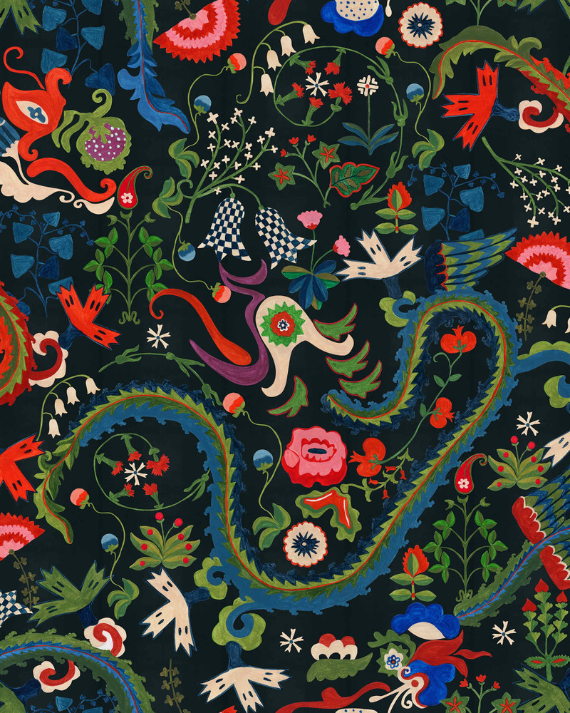 Dragon Flower - Black 