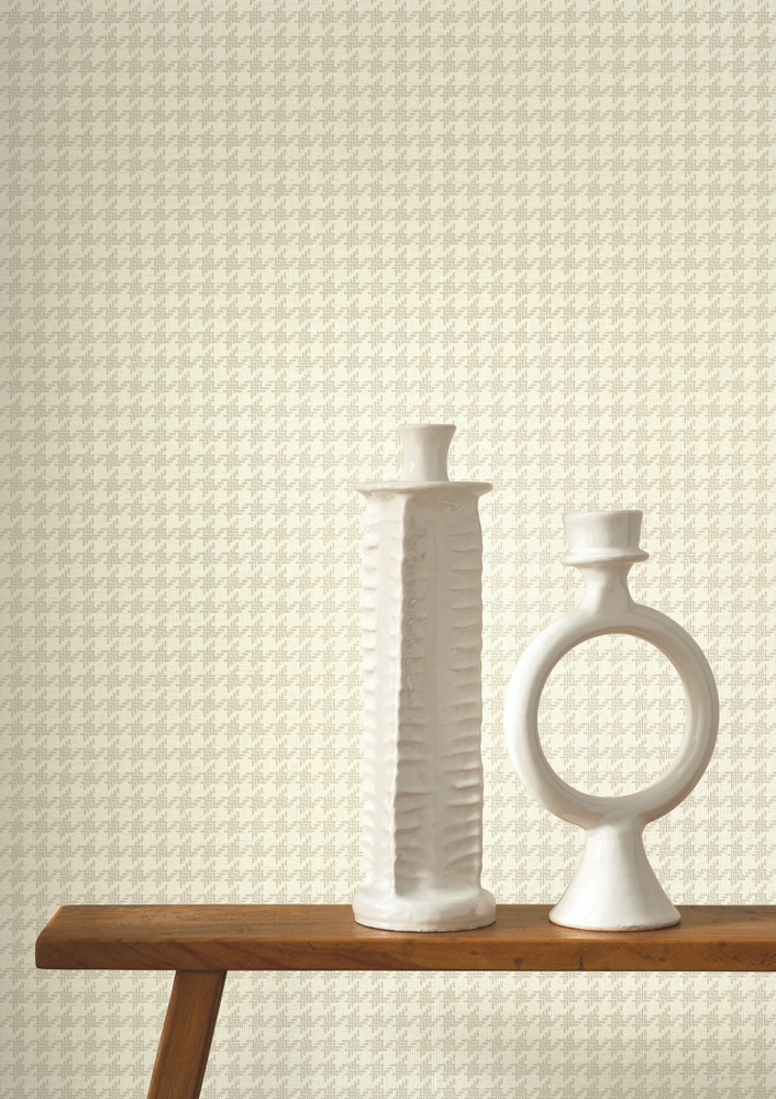 Houndstooth - Beige Linen