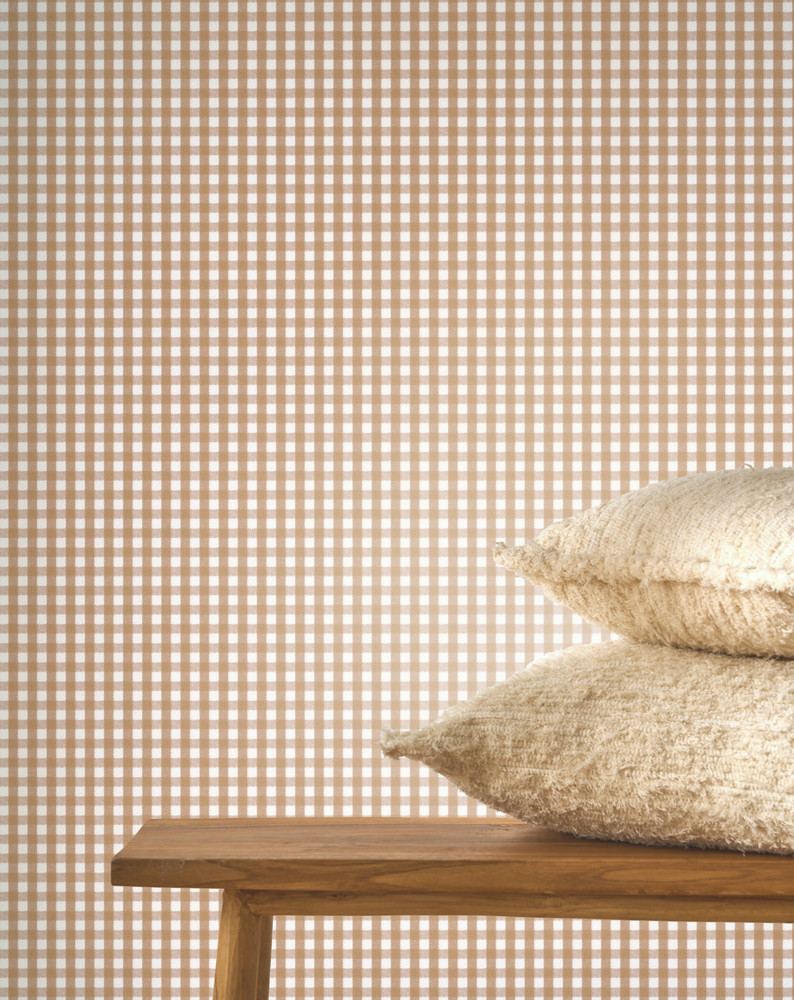 Gingham Charm - Camel