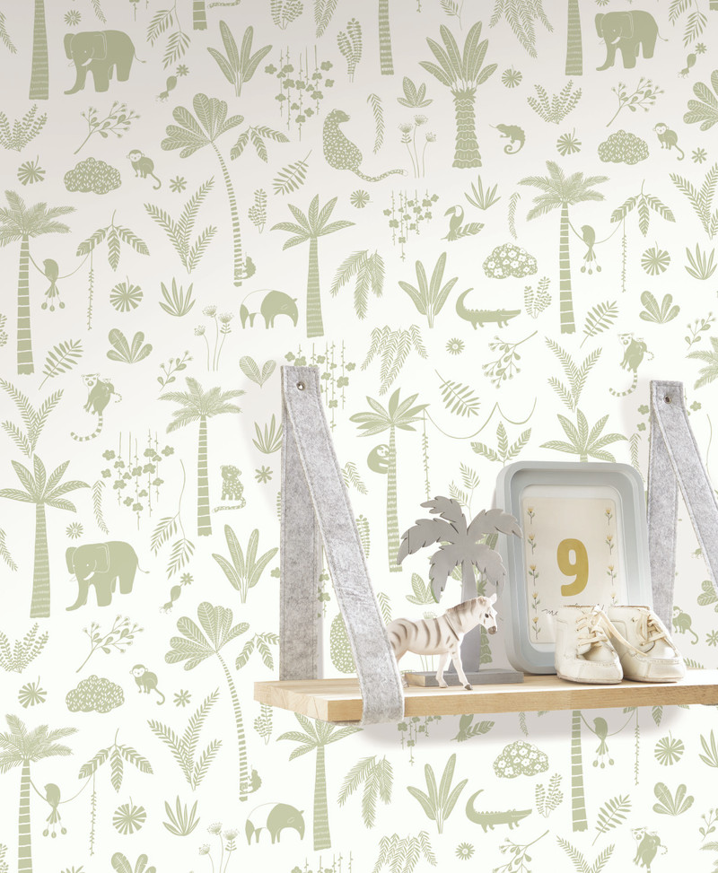 Poetic Jungle - Green (1 Roll Avail.)