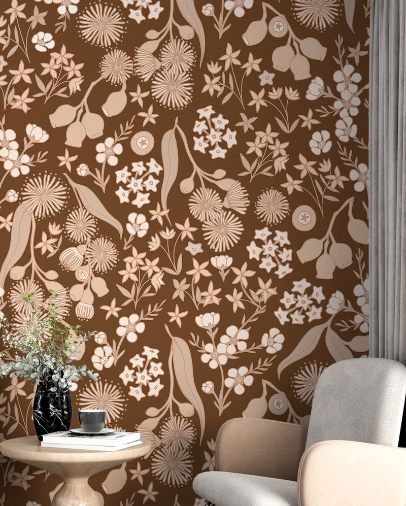 Mural - Terra Floral Dark (Per Sqm)