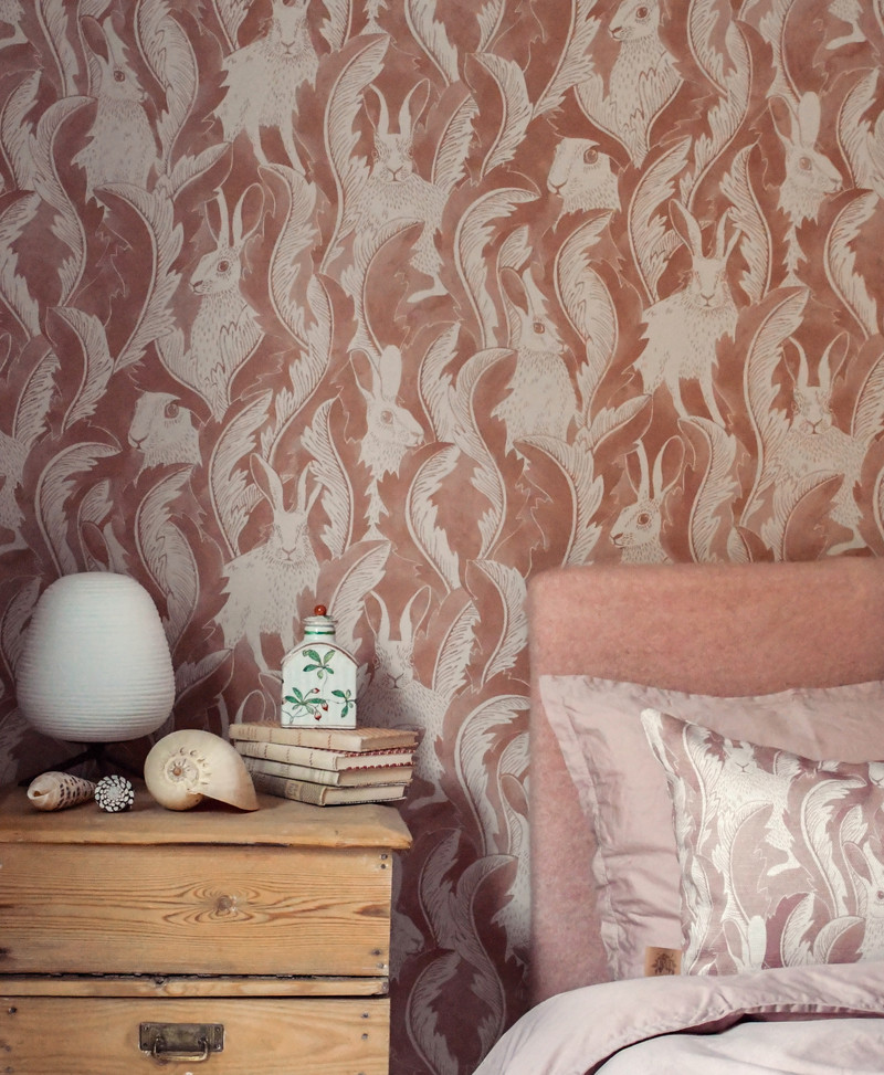 Hares In Hiding - Dusty Pink (1 Roll Avail.)