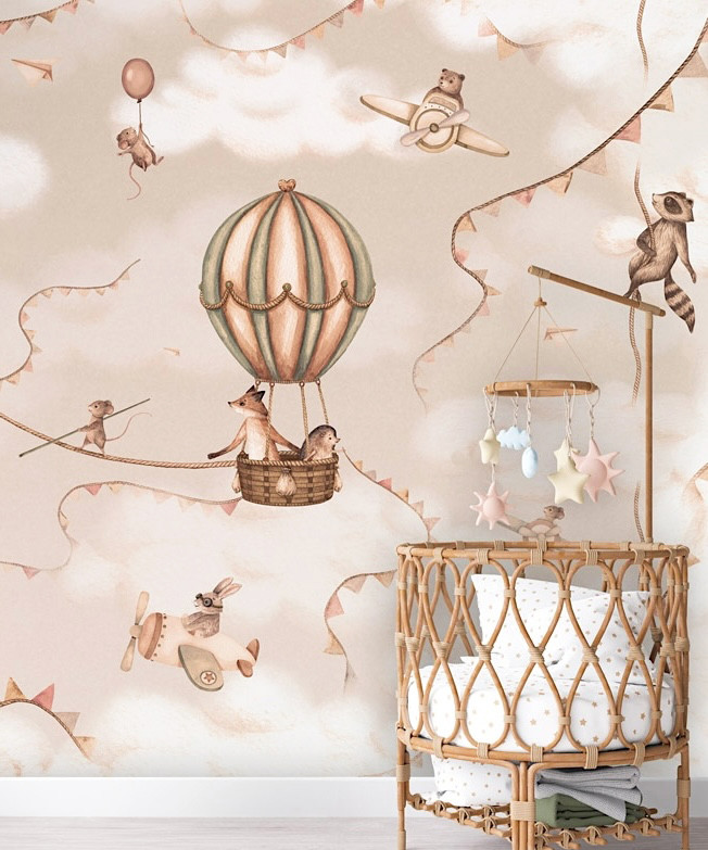 Mural - Animal Aviation Peach (Per Sqm)