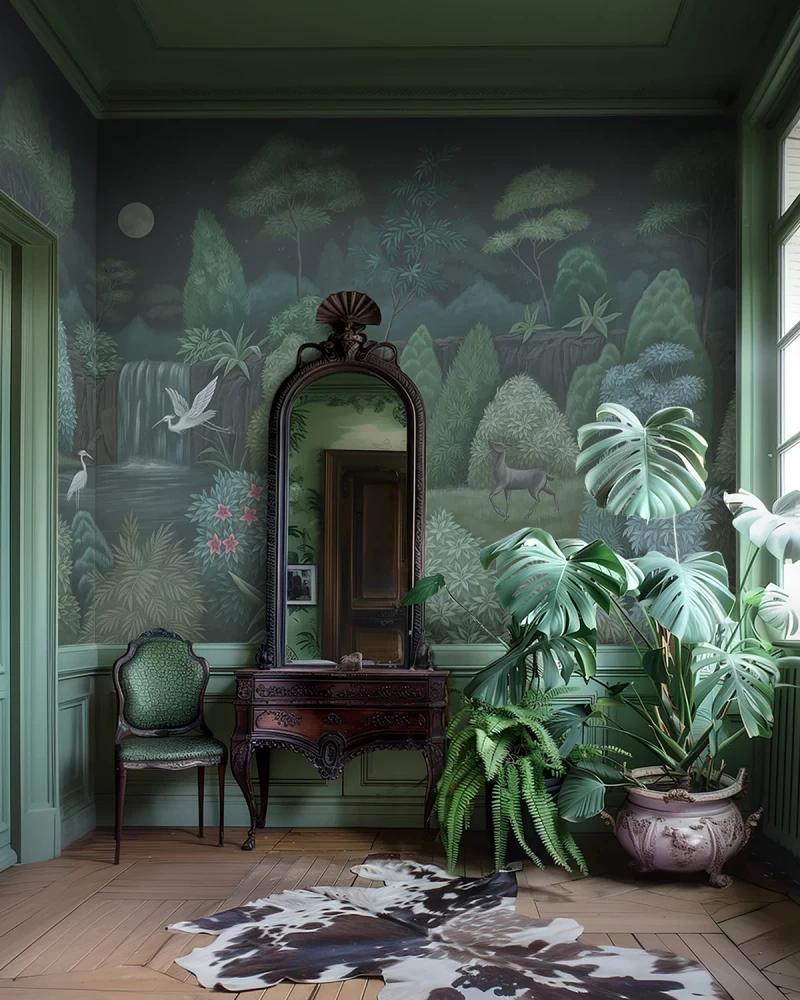 Mural - Nocturnal Symphony Green (Per Sqm)