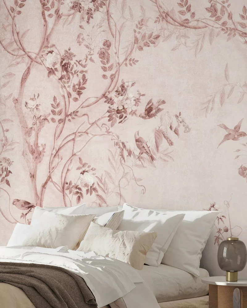 Mural - Pretty Birds Pink (Per Sqm)