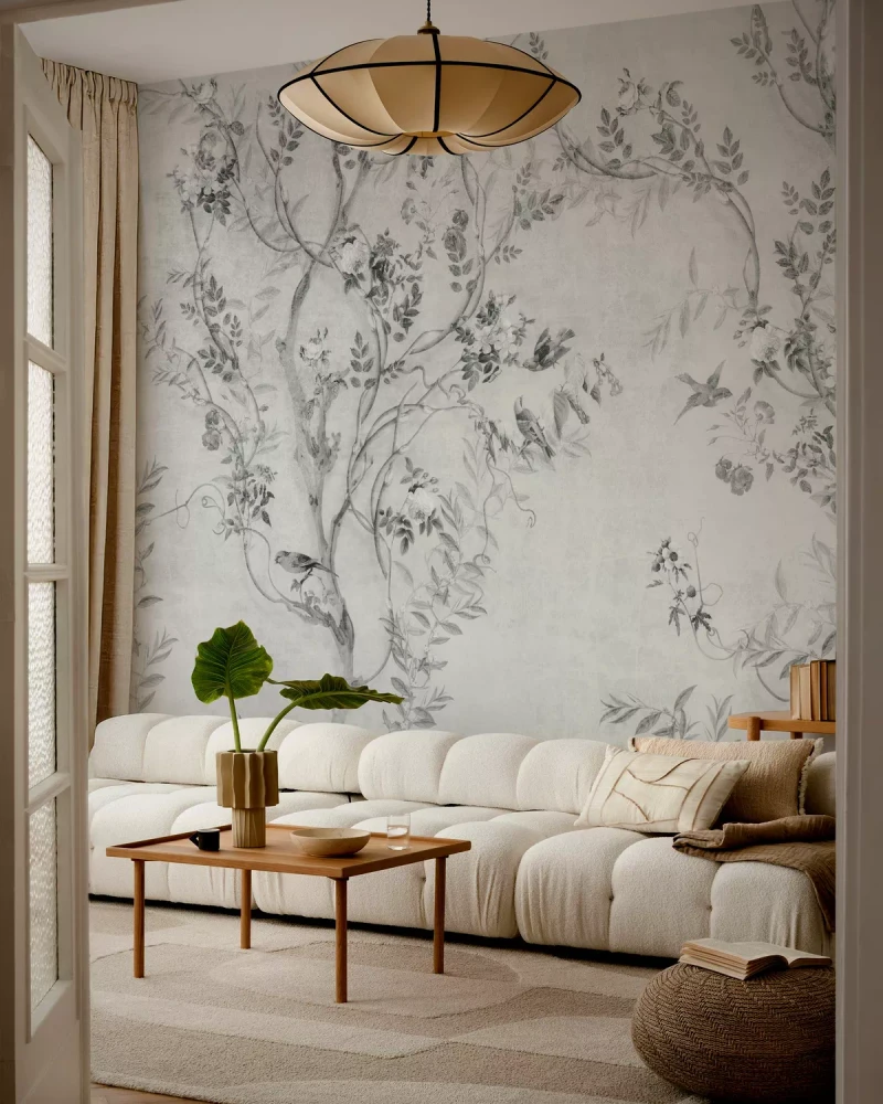 Mural - Pretty Birds BW (Per Sqm)