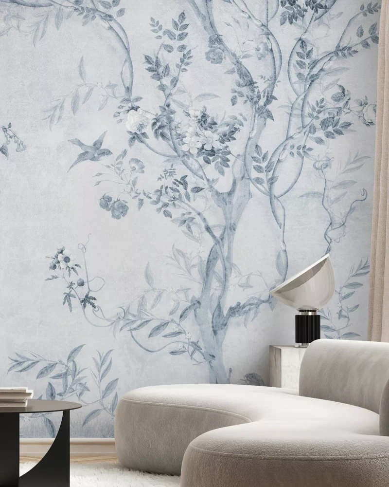 Mural - Pretty Birds Blue (Per Sqm)