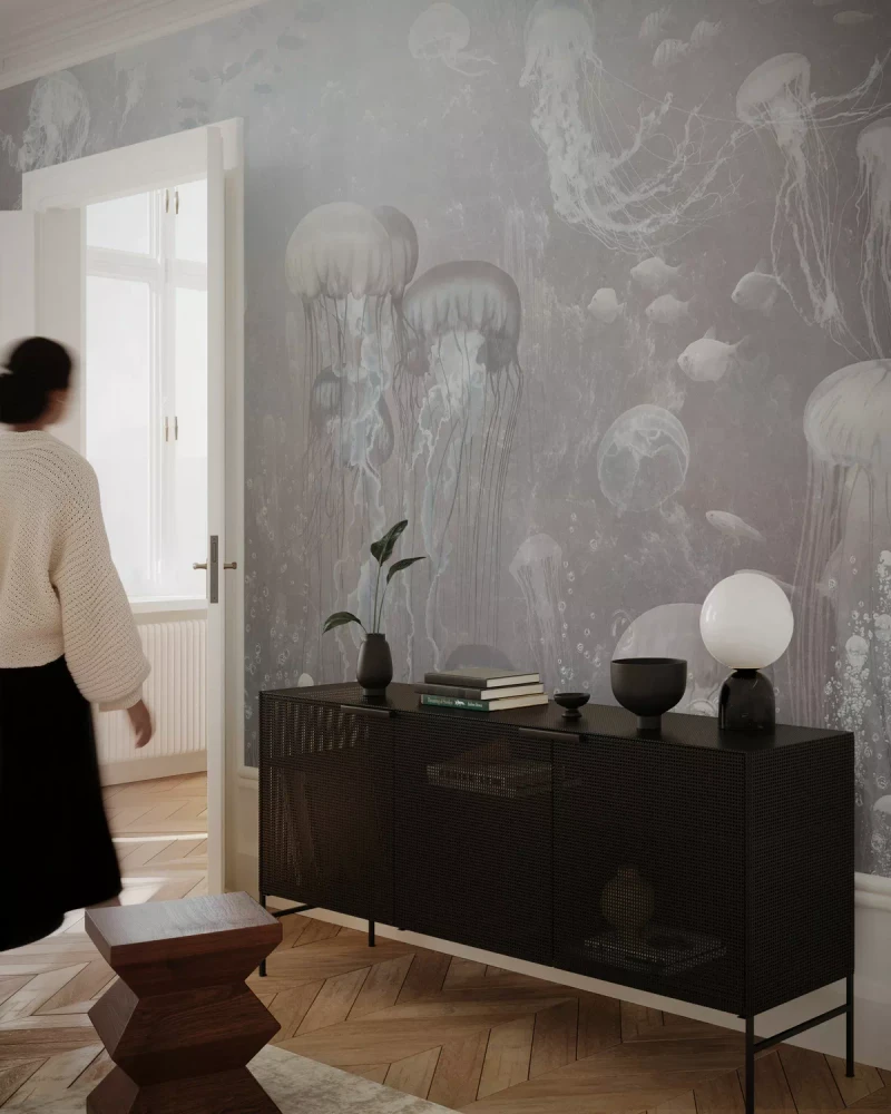 Mural - Jellyfish Garden Sepia (Per Sqm)