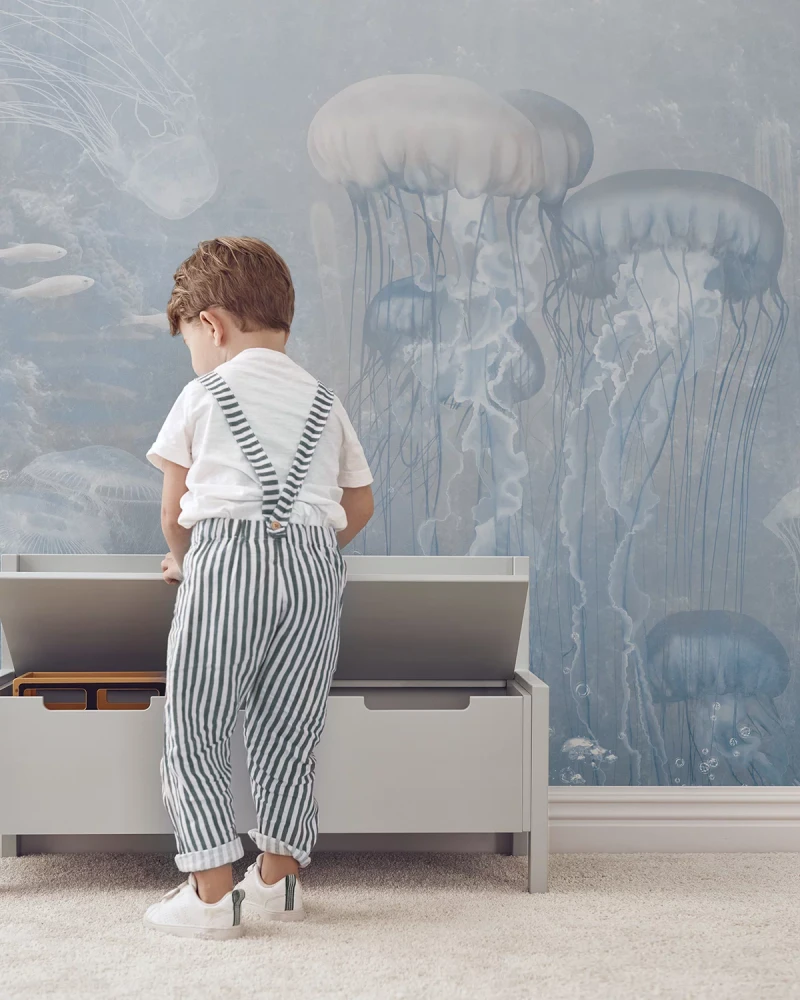 Mural - Jellyfish Garden Blue (Per Sqm)
