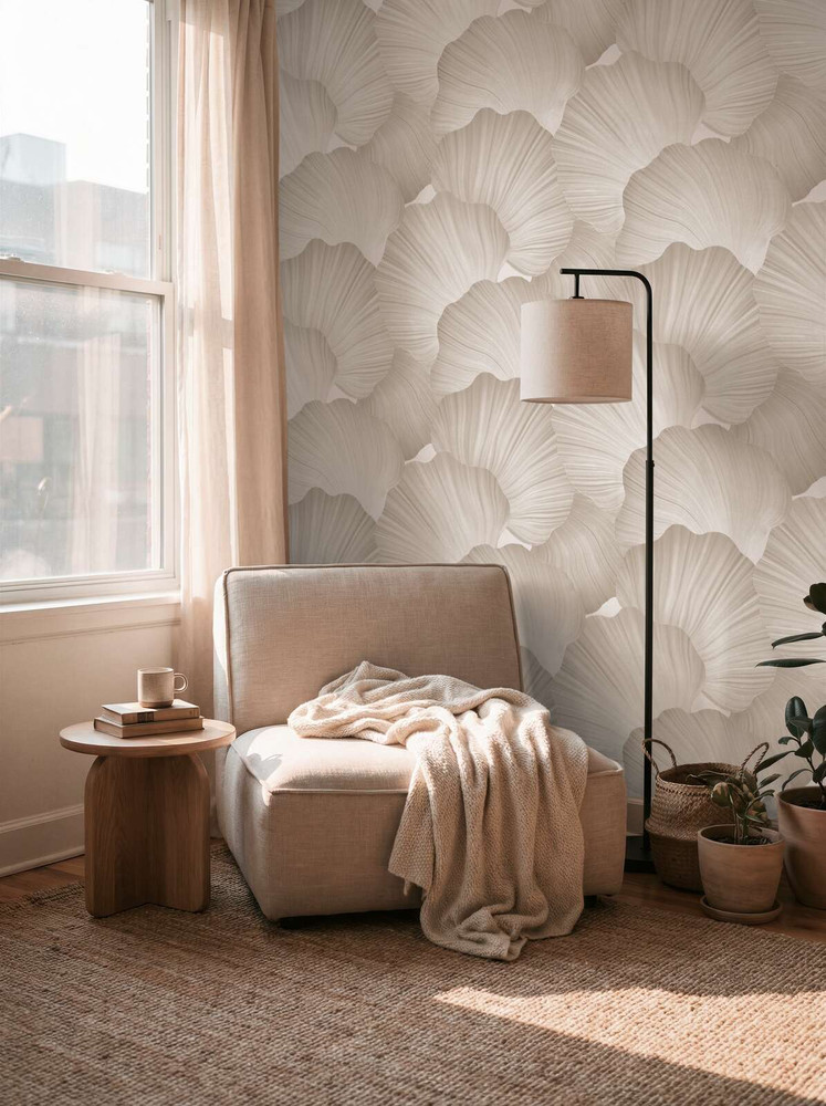 Serene Petals - Cream / Grey