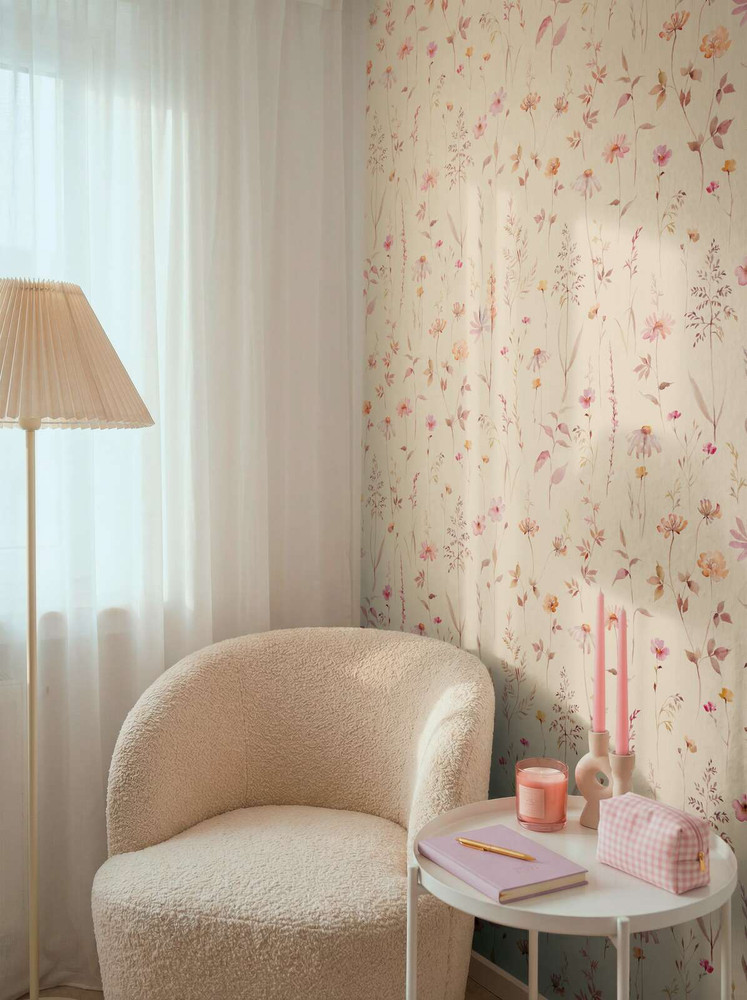 Ethereal Blooms - Beige/ Pink
