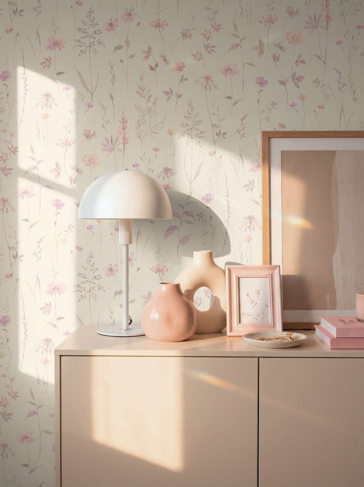 Ethereal Blooms - Ivory/ Pink