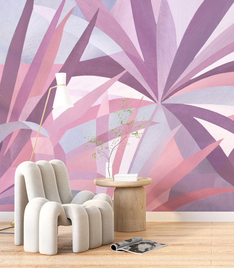 Mural - Paint Palms Pink (Per Sqm)