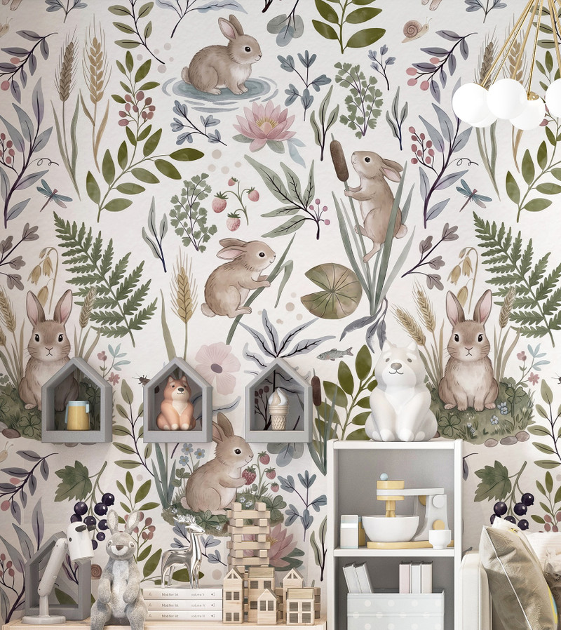 Mural - Secret Bunny Garden 2 (Per Sqm)