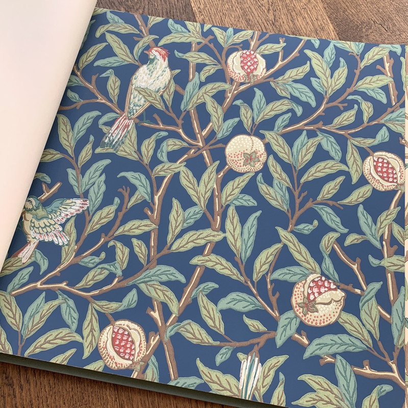 Bird & Pomegranate - Blue / Sage