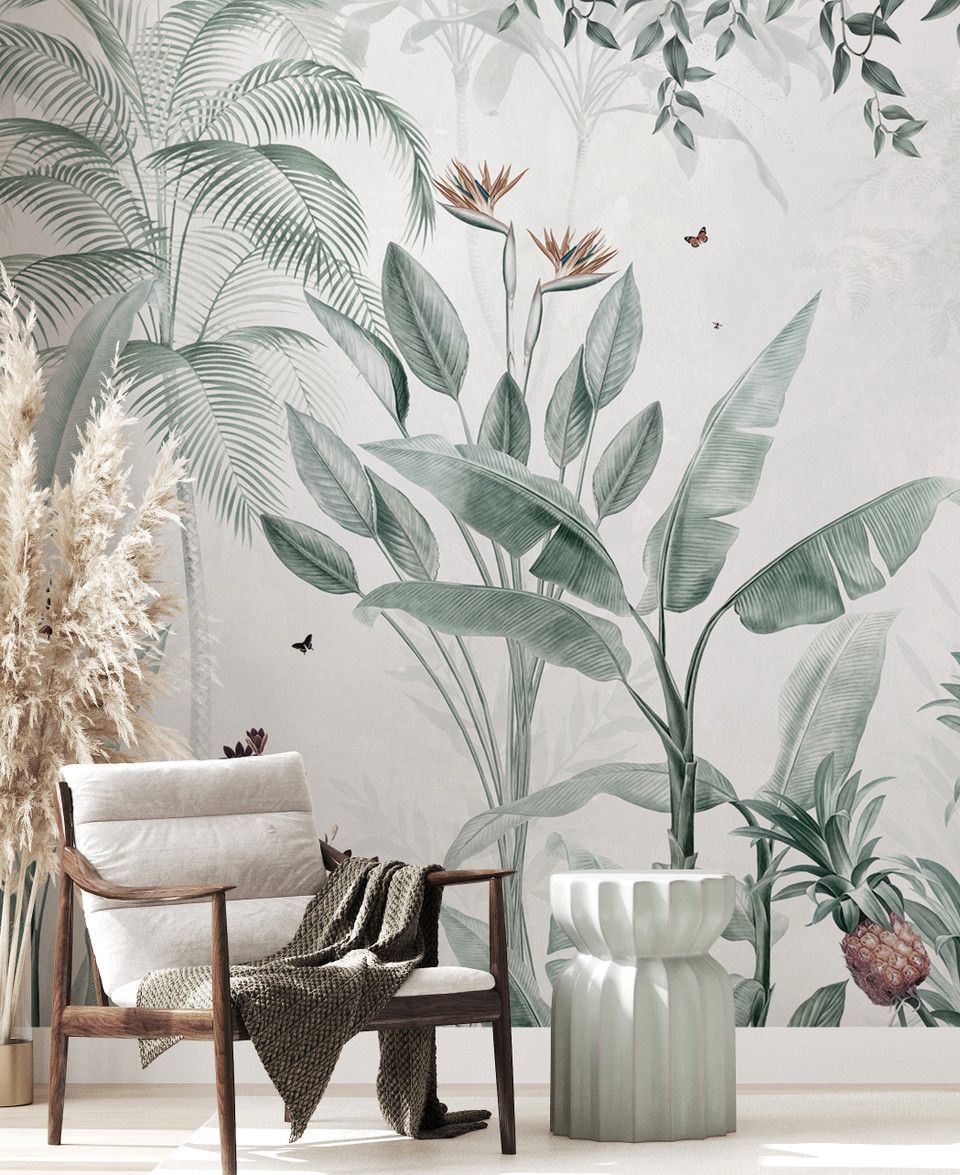 Tropical Trees Emerald Green Non Woven Wallpaper | Cole and Son Palm Jungle