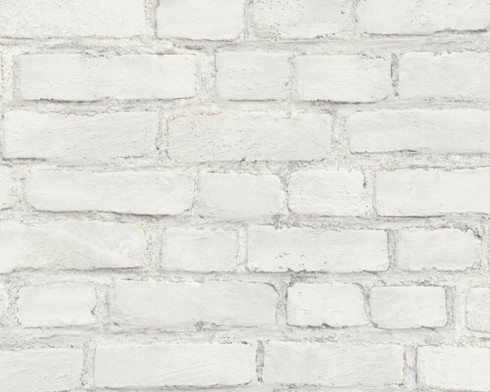 Cement Detailed Stone Block Grey White Non Woven Wallpaper | AS ...