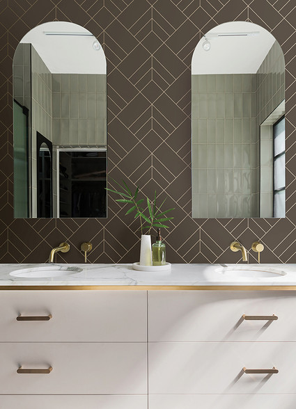 Metallic Geometric Pattern Brown Gold Wallpaper | A Street Prints Sander