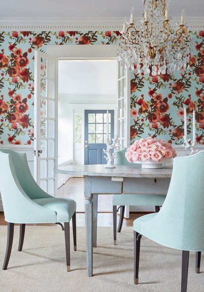 OPEN SPACES - AQUA CORAL - Natty Polly - Wallpaper 