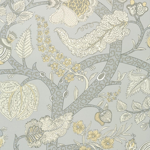 Large Scale Jacobean Floral Grey Wallpaper T72621 | Thibaut Macbeth