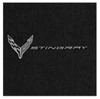 Lloyd 2pc Ultimat Floor Mat, Black w/ Monochromatic C8 Corvette Flag Logo & "Stingray" :: 2020-2023 C8 Corvette