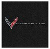 Lloyd 2pc Ultimat Floor Mat, Black w/ Silver C8 Corvette Flag Logo & "Corvette" :: 2020-2023 C8 Corvette