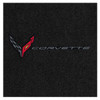 Lloyd Front Ultimat Trunk Mat, Black w/ Black C8 Corvette Flag Logo & "Corvette" :: 2020-2023 C8 Corvette