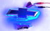 Oracle Illuminated Blue LED Rear Bowtie Painted Aqua Blue Metallic,  Dual Intensity :: 2014-2015 Camaro - Open Box