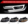 6th Gen Camaro Projector Headlights w/ LED Bar & Sequential Turn Signal, Gloss Black Housing :: 2016-2018 Camaro w/o HID Headlights