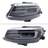 6th Gen Camaro Projector Headlights w/ LED Bar & Sequential Turn Signal, Gloss Black Housing :: 2016-2018 Camaro w/o HID Headlights