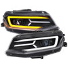6th Gen Camaro Projector Headlights w/ LED Bar & Sequential Turn Signal, Matte Black Housing :: 2016-2018 Camaro w/o HID Headlights