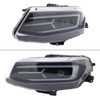 6th Gen Camaro Projector Headlights w/ LED Bar & Sequential Turn Signal, Matte Black Housing :: 2016-2018 Camaro w/o HID Headlights
